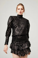 Payetli Sırt Detaylı Elbise Siyah