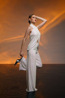 Beyaz Hologram Payetli Takım