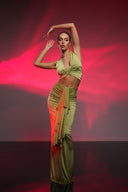 Yeşil Cut Out Detaylı Elbise