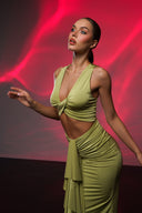 Yeşil Cut Out Detaylı Elbise