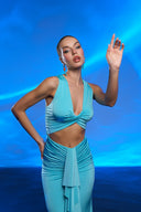 Mavi Cut Out Detaylı Maxi Elbise