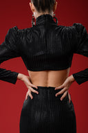 Siyah Triko Cut Out Detaylı Midi Elbise