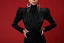 Siyah Triko Cut Out Detaylı Midi Elbise