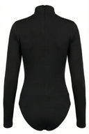 Siyah Boğazlı Uzun Kollu Cut Out Detaylı Bodysuit