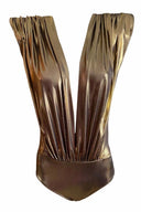 Kadın Gold Vatkalı Drapeli Bodysuit