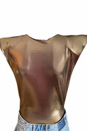 Kadın Gold Vatkalı Drapeli Bodysuit