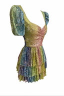 Gökkuşağı Ombre Payetli Elbise