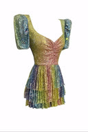 Gökkuşağı Ombre Payetli Elbise