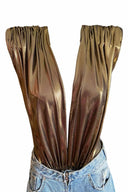 Kadın Gold Vatkalı Drapeli Bodysuit